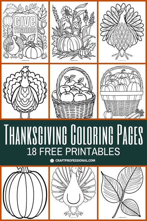 Thanksgiving Coloring Sheets Printable Free