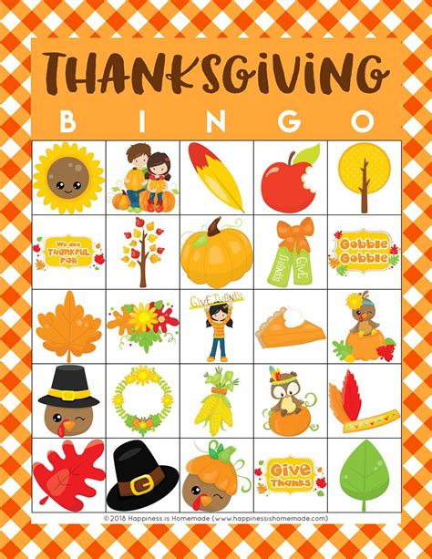 Thanksgiving Printable Bingo
