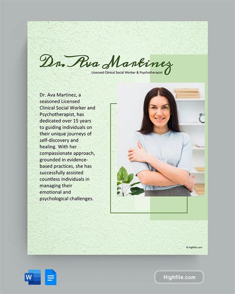 Therapist Bio Template