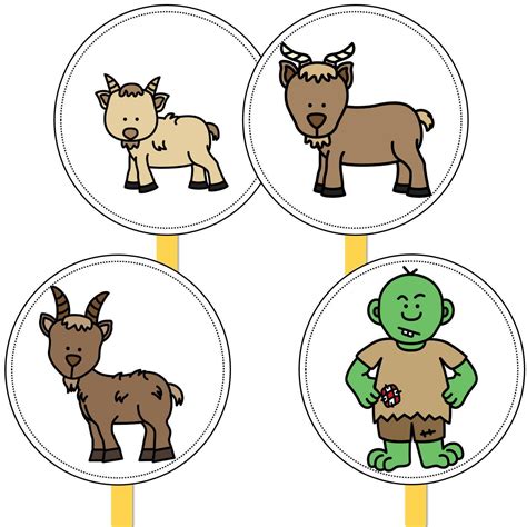 Three Billy Goats Gruff Puppets Free Printable
