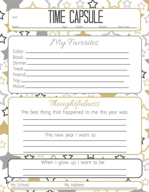 Time Capsule Printable