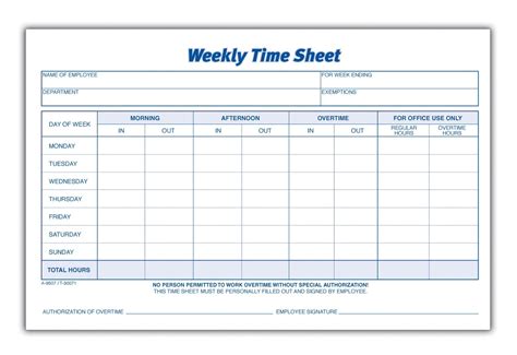 Time Clock Sheet Template