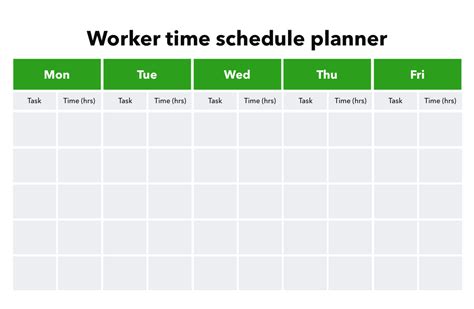 Time Schedule Template