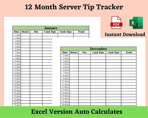 Tip Tracker Template