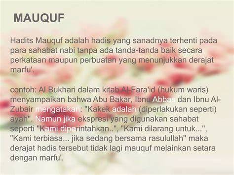 Tips Belajar Hadis Mauquf