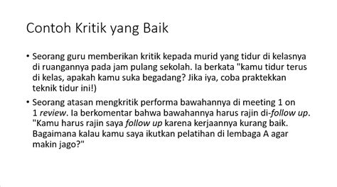 Tips Mengkritik