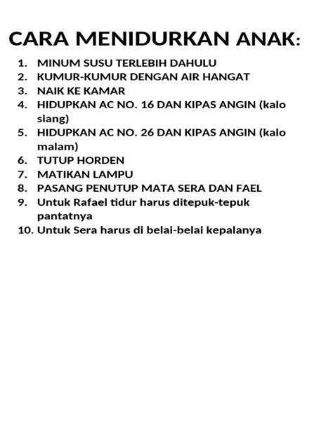 Tips Menidurkan Anak