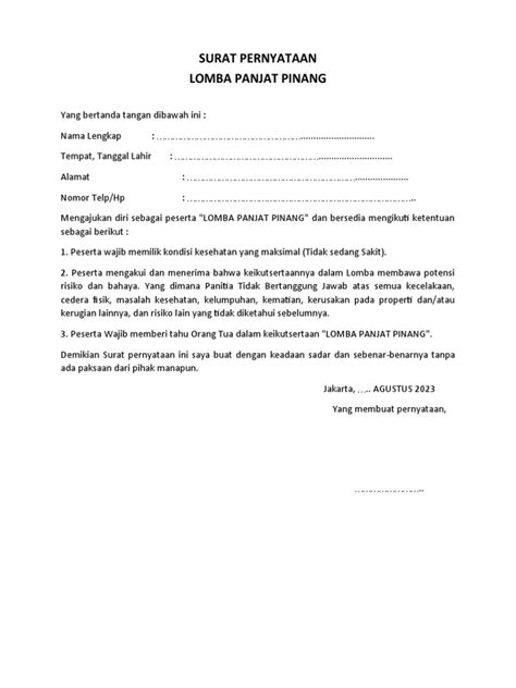 Tips Menulis Surat Pernyataan