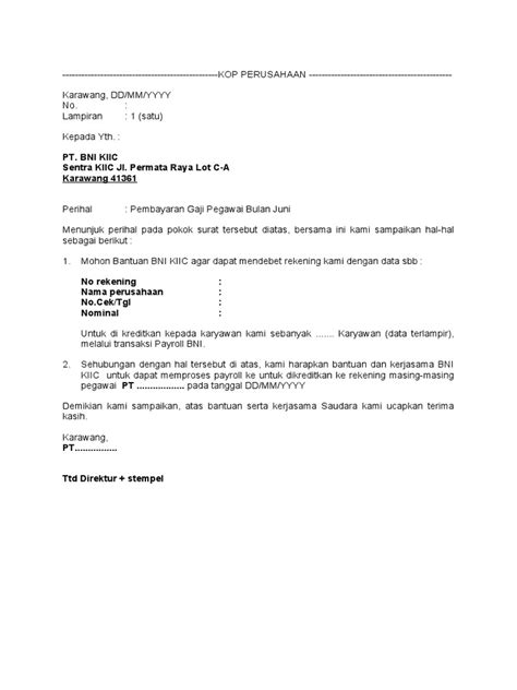 Tips Surat Pengantar Payroll Profesional