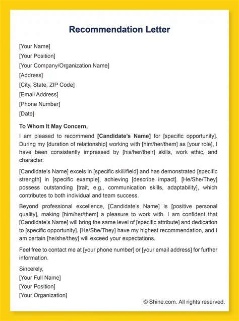 Tips for Recommendation Letter