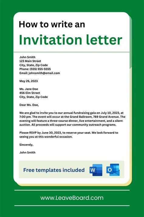 Tips for writing invitation letter