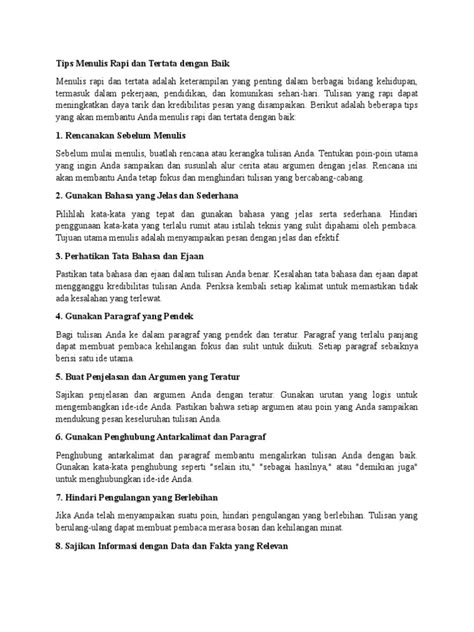 Tips menulis surat rapi