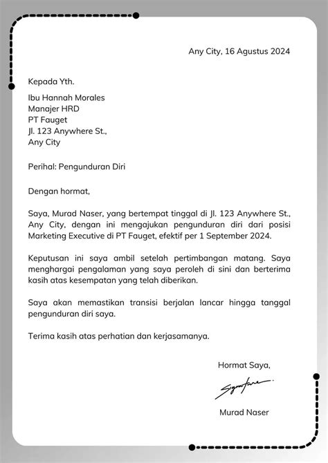Tips menulis surat resign