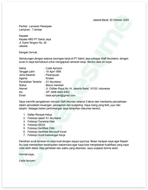 Tips surat lamaran pekerjaan