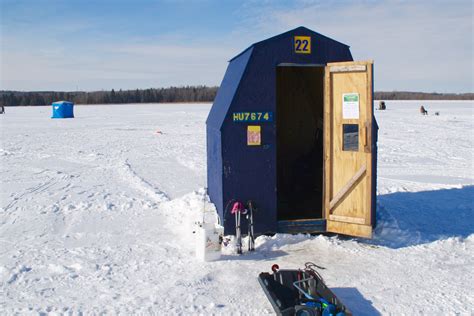 Tools for Clearing Ice Fishing Shelter