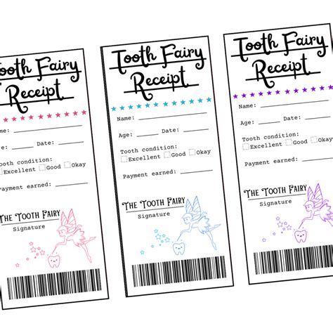 Tooth Fairy Receipt Printable Free Download