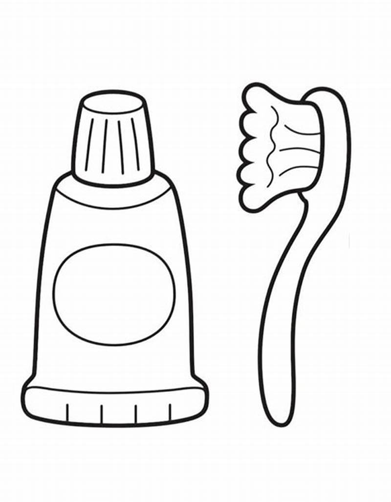 Toothbrush And Toothpaste Coloring Page