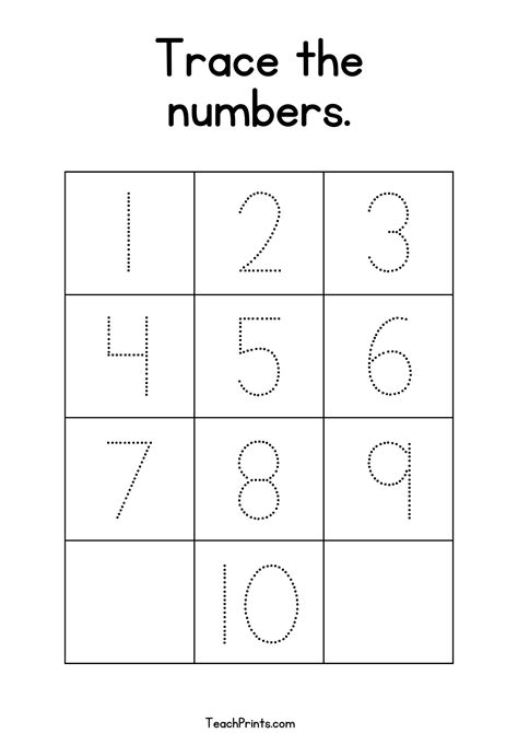 Tracing Numbers 1 10 Printable