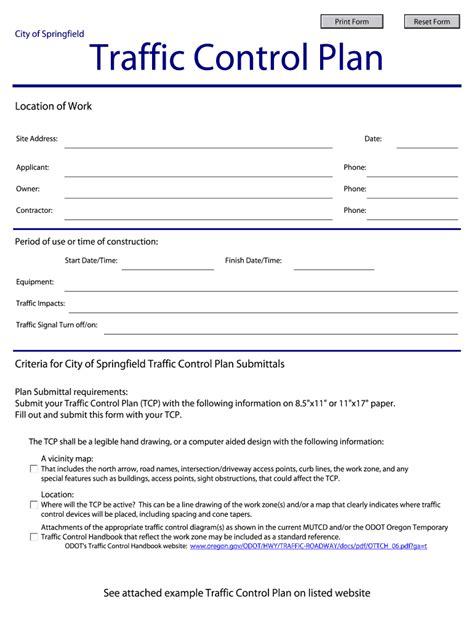 Traffic Control Plan Template Free