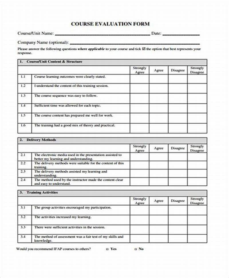 Training Program Evaluation Form