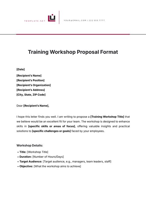 Training Proposal Template