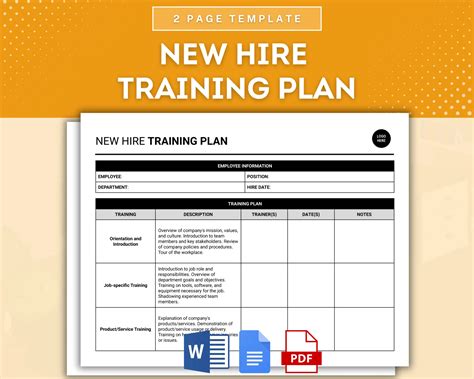 Training Template For New Hires
