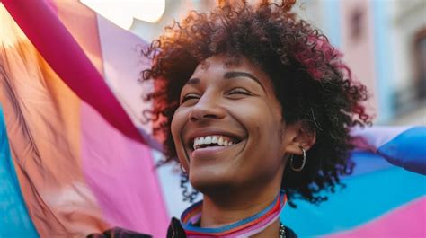 Transgender person smiling