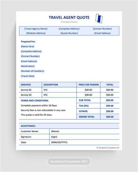 Travel Agency Quote Template