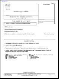 Trial By Written Declaration Template