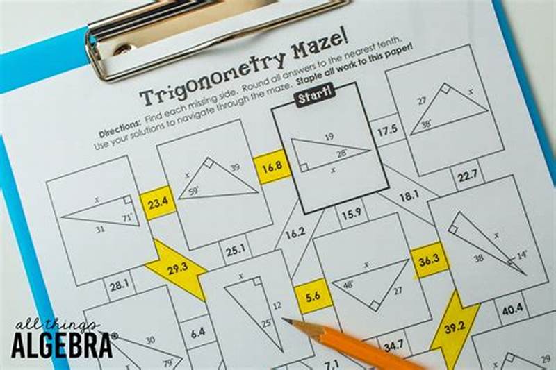 Trigonometry Practice Worksheet Coloring Activity Answer Key