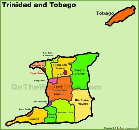 Trinidad Tobago Map