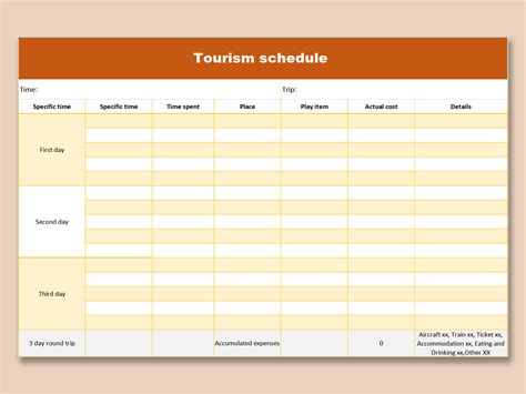 Trip Calendar Template