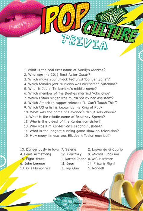 Trivia Questions Printable