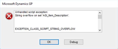 Troubleshooting 'Cannot Break on Current Field' Error in Dynamics GP