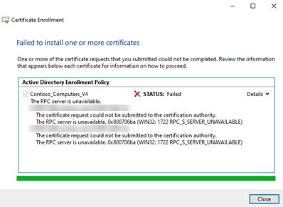 Troubleshooting Certificate Enrollment: Resolving 'Certificate Template Unavailable' Errors on Windows Server