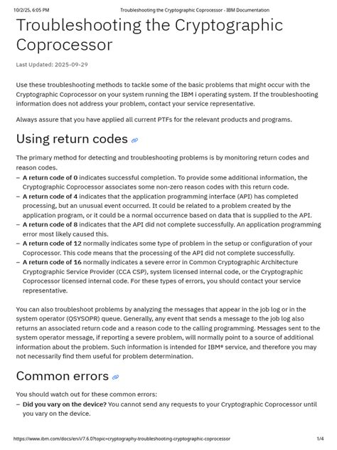 Troubleshooting Cryptography