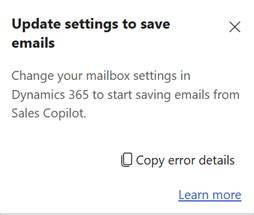 Troubleshooting Invalid Mailbox Settings Error in Copilot for Sales