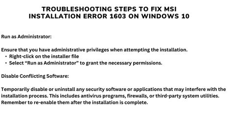 Troubleshooting MSI Installation Error
