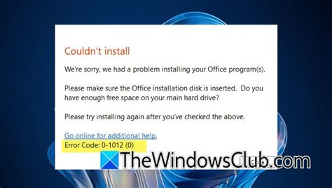 Troubleshooting Office Error 0-1012