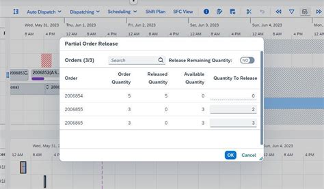 Troubleshooting Partial Quantity Release