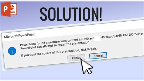 Troubleshooting PowerPoint Found a Problem