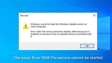 Troubleshooting System Error 1058