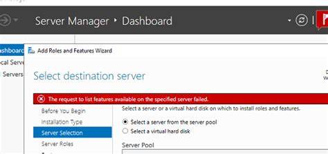 Troubleshooting Windows Server Roles Error