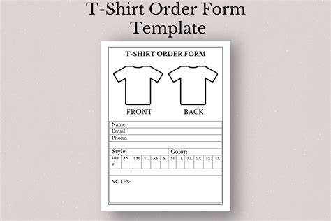 Tshirt Order Form Template Free