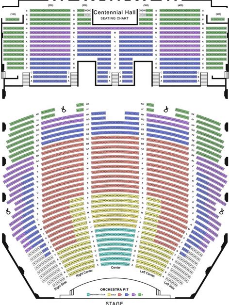 Tucson Centennial Hall Seating Chart
