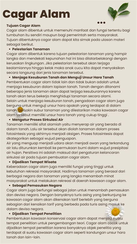 Tujuan Cagar Alam
