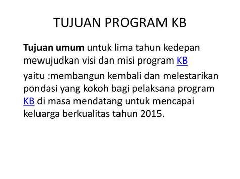 Tujuan Program KB