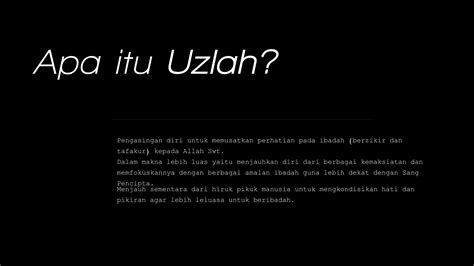 Tujuan Uzlah