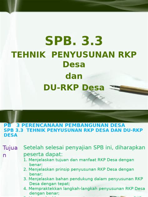 Tujuan dan Manfaat RKP Desa