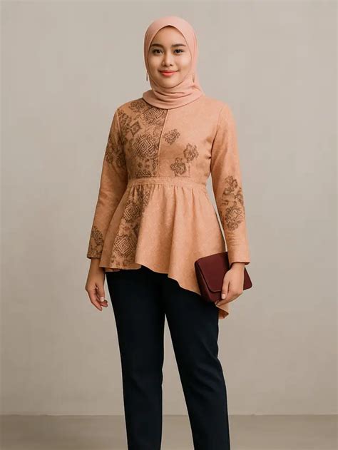Tunik Peplum Batik Tile